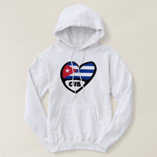 Kuba Ländercode Flaggenherz, CUB Hoodie (Design vorne)