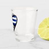 Kuba Ländercode Flaggenherz, CUB Schnapsglas (Rechts)