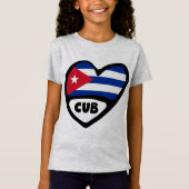 Kuba Ländercode Flaggenherz, CUB T-Shirt (Vorderseite)
