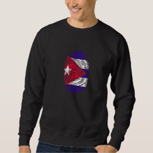 Kuba Landesflagge Fingerabdruck DNA Sweatshirt