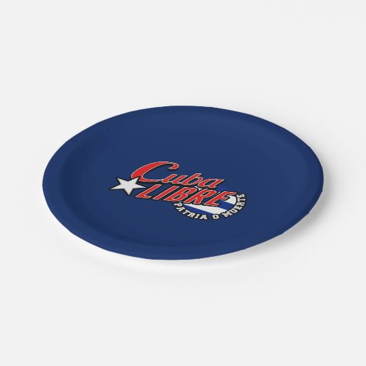 Kuba-Libre-Motto Pappteller (Schrägansicht)