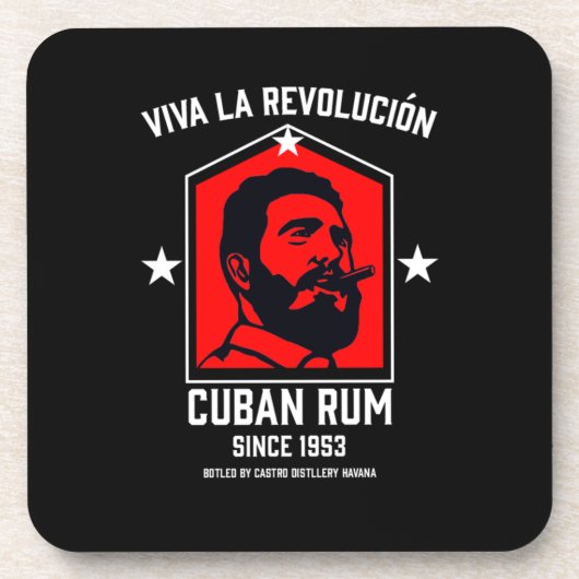 Kuba Libre Rum Drinkers Revolution Getränkeuntersetzer (Vorderseite)