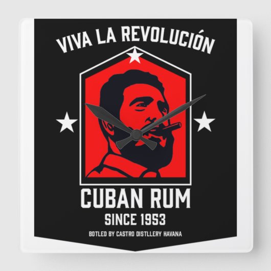 Kuba Libre Rum Drinkers Revolution Quadratische Wanduhr (Vorderseite)