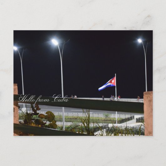 Kuba Malecon Night Sea Wall Foto Postkarte (Vorderseite)
