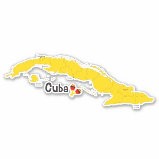 Kuba Map und Maracas Aufkleber (Vorderseite)