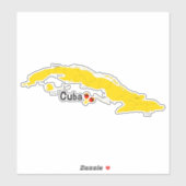 Kuba Map und Maracas Aufkleber (Blatt)