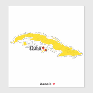 Kuba Map und Maracas Aufkleber