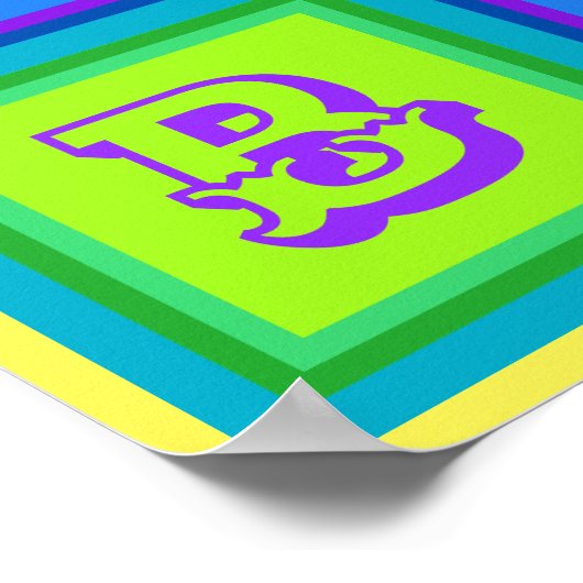 Kuba moderne farbenfrohe Wandkunst Poster (Ecke)