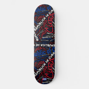 Kuba Nationaler Stolz Wordcloud Skateboard