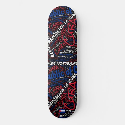Kuba Nationaler Stolz Wordcloud Skateboard (Vorderseite)