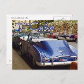 Kuba Old Convertible Car in Havanna Postkarte (Vorne/Hinten)