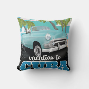 Kuba Oldtimer Reiseplakat Kissen