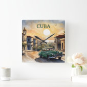 Kuba Quadratische Wanduhr (Zuhause)
