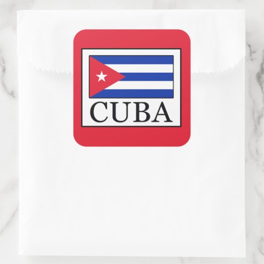 Kuba Quadratischer Aufkleber (Tasche)