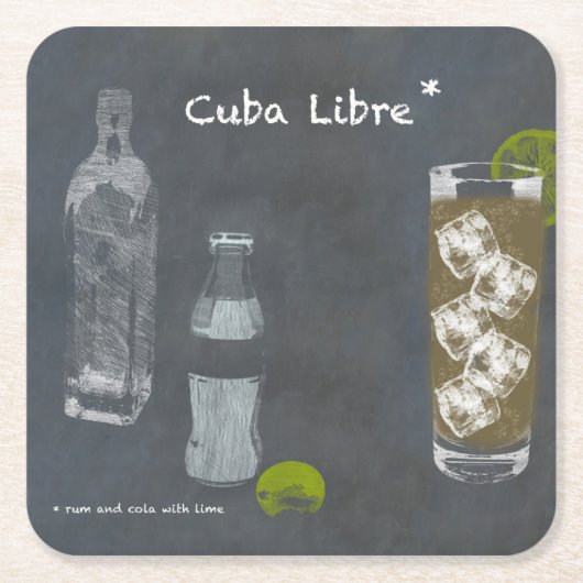 Kuba Rechteckiger Pappuntersetzer (Vorderseite)