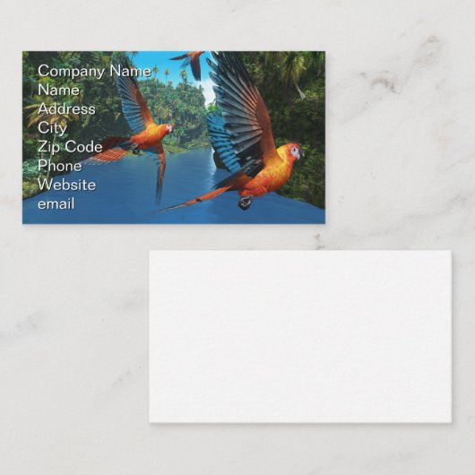 Kuba Red Macaw Visitenkarte (Vorne/Hinten)