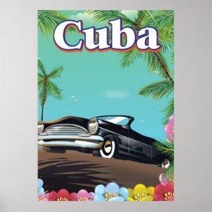 Kuba Reisen Poster im Vintage-Stil