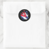 Kuba Ripped Flag Runder Aufkleber (Tasche)