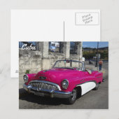 Kuba, rosa, klassisches Auto Postkarte (Vorne/Hinten)