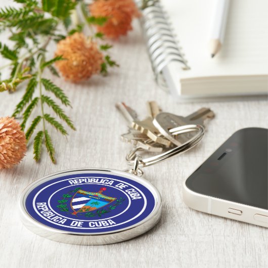 Kuba-RundEmblem Schlüsselanhänger (Seite)