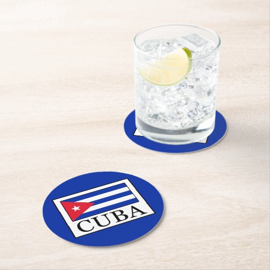 Kuba Runder Pappuntersetzer (Vor Ort)