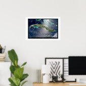 Kuba-Satellitenposter-Foto Poster (Heimbüro)