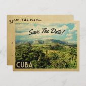 Kuba Save the Date Vintage Postkarten (Vorne/Hinten)