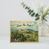 Kuba Save the Date Vintage Postkarten (Stehend Vorderseite)