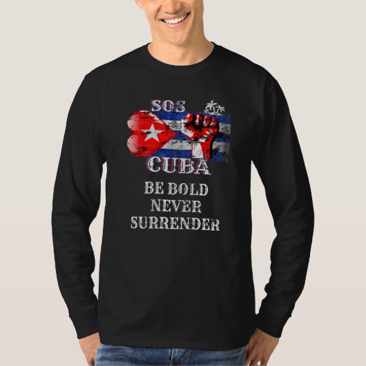 Kuba sei mutig nie übergeben S O S Kuba T-Shirt (Vorderseite)
