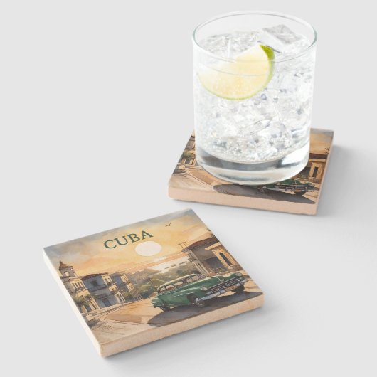 Kuba Steinuntersetzer (Seitenansicht)