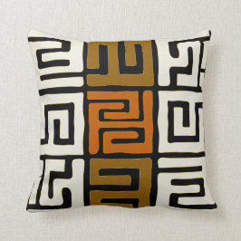 Kuba Stoff-inspirierte Erdfarben geometrisch Kissen