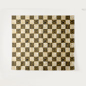 Kuba Style 071019 - Schwarz, Weiß und Gold v1 Wandteppich (Vorderseite (Horizontal))