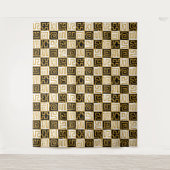 Kuba Style 071019 - Schwarz, Weiß und Gold v1 Wandteppich (Vorderseite)