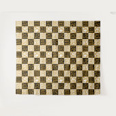 Kuba Style 071019 - Schwarz, Weiß und Gold v2 Wandteppich (Vorderseite (Horizontal))