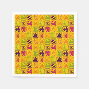 Kuba Style Muster 071019 - Farbige Serviette