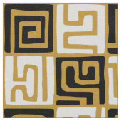 Kuba Style Pattern 071019 (01) - B&W on Gold Stoff (Nahaufnahme)