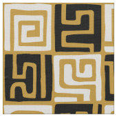 Kuba Style Pattern 071019 (02) - B&W on Gold Stoff (Nahaufnahme)