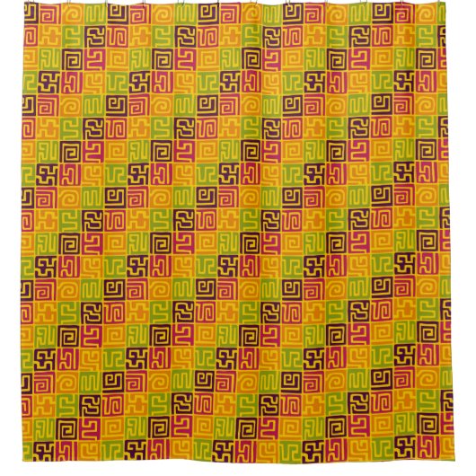 Kuba Style Pattern 071019 - Farbenfroh Duschvorhang (Vorderseite)