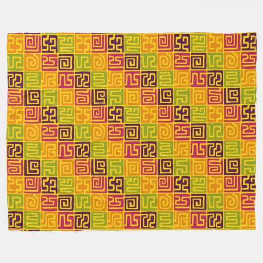 Kuba Style Pattern 071019 - Farbenfroh Fleecedecke (Vorderseite (Horizontal))