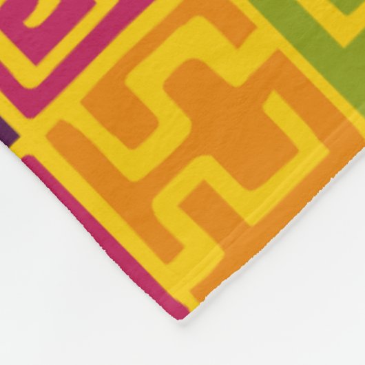 Kuba Style Pattern 071019 - Farbenfroh Fleecedecke (Ecke)