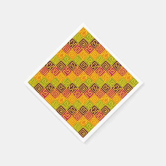 Kuba Style Pattern 071019 - Farbenfroh Serviette (Ecke)