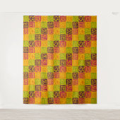 Kuba Style Pattern 071019 - Farbenfroh Wandteppich (Vorderseite)