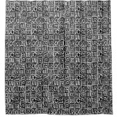 Kuba Style Pattern 071019 - Schwarz und Weiß Duschvorhang (Vorderseite)