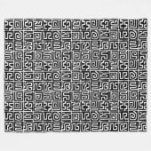 Kuba Style Pattern 071019 - Schwarz und Weiß Fleecedecke (Vorderseite (Horizontal))