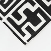 Kuba Style Pattern 071019 - Schwarz und Weiß Fleecedecke (Ecke)