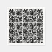 Kuba Style Pattern 071019 - Schwarz und Weiß Serviette (Vorderseite)