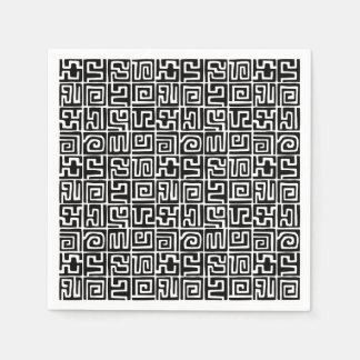 Kuba Style Pattern 071019 - Schwarz und Weiß Serviette