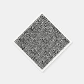 Kuba Style Pattern 071019 - Schwarz und Weiß Serviette (Ecke)