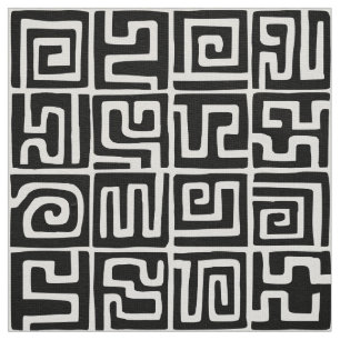 Kuba Style Pattern 071019 - Schwarz und Weiß Stoff
