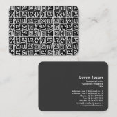 Kuba Style Pattern 071019 - Schwarz und Weiß Visitenkarte (Vorne/Hinten)